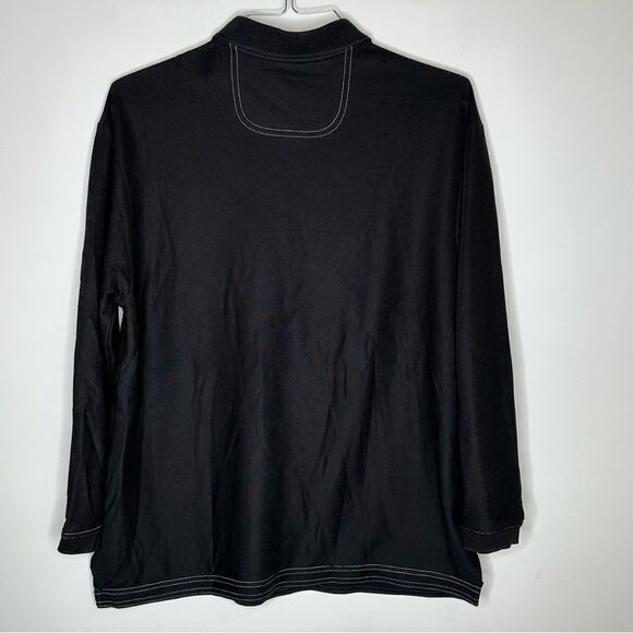 Tommy Bahama Charcoal Black 3/4 Sleeve Supima Shirt in Size Large - Picture 3 of 6